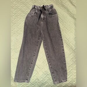 Zara girl size 8 High-Waist Washed Black Jeans